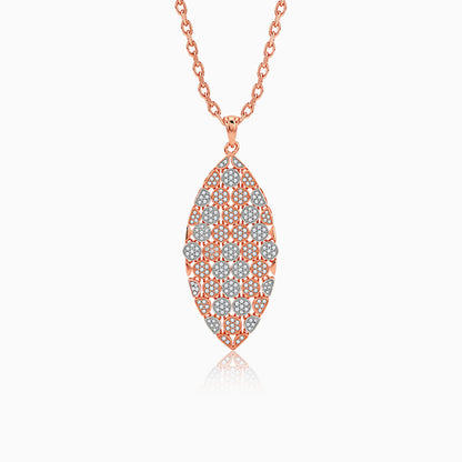 Dual Tone Verdant Glow Silver Pendant With Link Chain