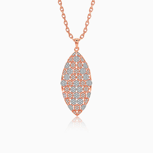 Dual Tone Verdant Glow Silver Pendant With Link Chain