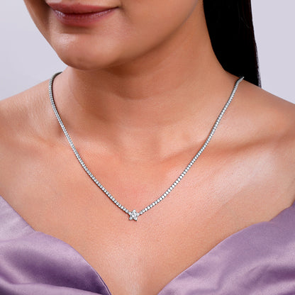 Silver Starry Tennis Necklace