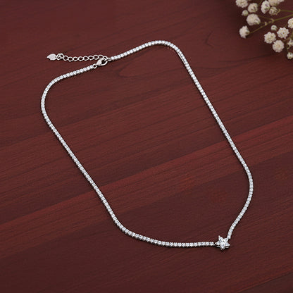 Silver Starry Tennis Necklace