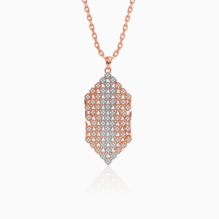 Dual Tone Aurora Angle Silver Pendant With Link Chain