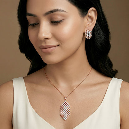Dual Tone Aurora Angle Silver Set