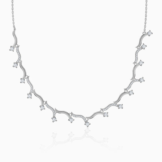 Silver Studded Wave Necklace
