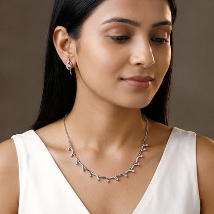 Silver Studded Wave Set