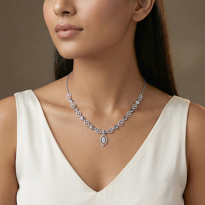 Silver Bloom Leaf Necklace