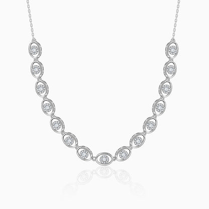 Silver Charming Oval Necklace