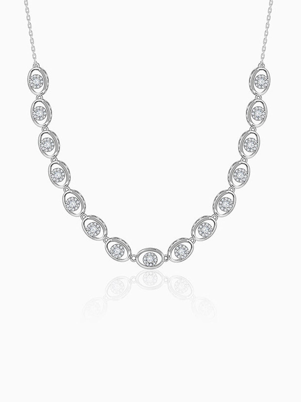 Silver Charming Oval Necklace