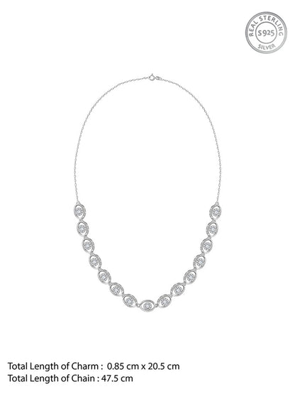 Silver Charming Oval Necklace