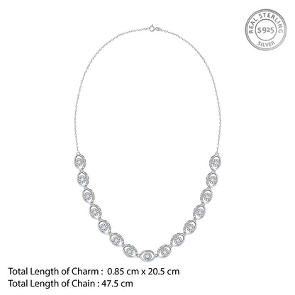 Silver Charming Oval Necklace