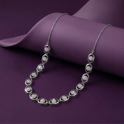 Silver Charming Oval Necklace