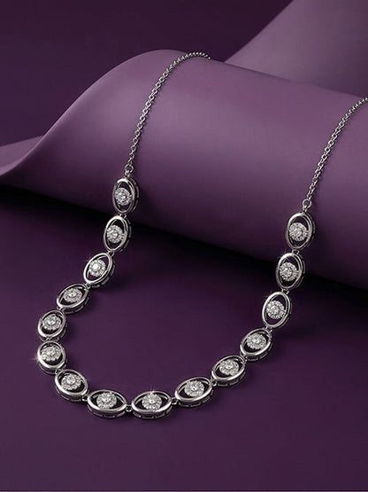 Silver Charming Oval Necklace