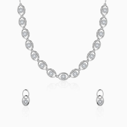 Silver Charming Oval Set
