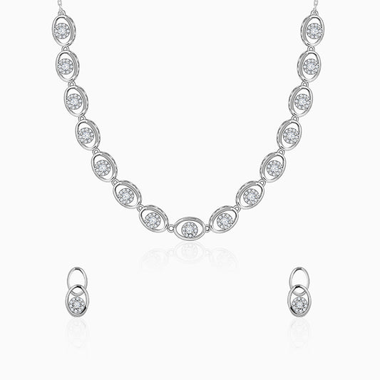 Silver Charming Oval Set