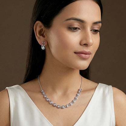 Silver Charming Oval Set