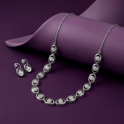 Silver Charming Oval Set