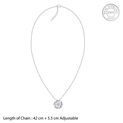 Silver Pure Orbit Pendant with Link Chain