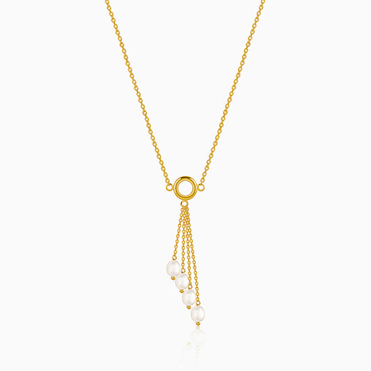 Golden Lariat Pearl Necklace