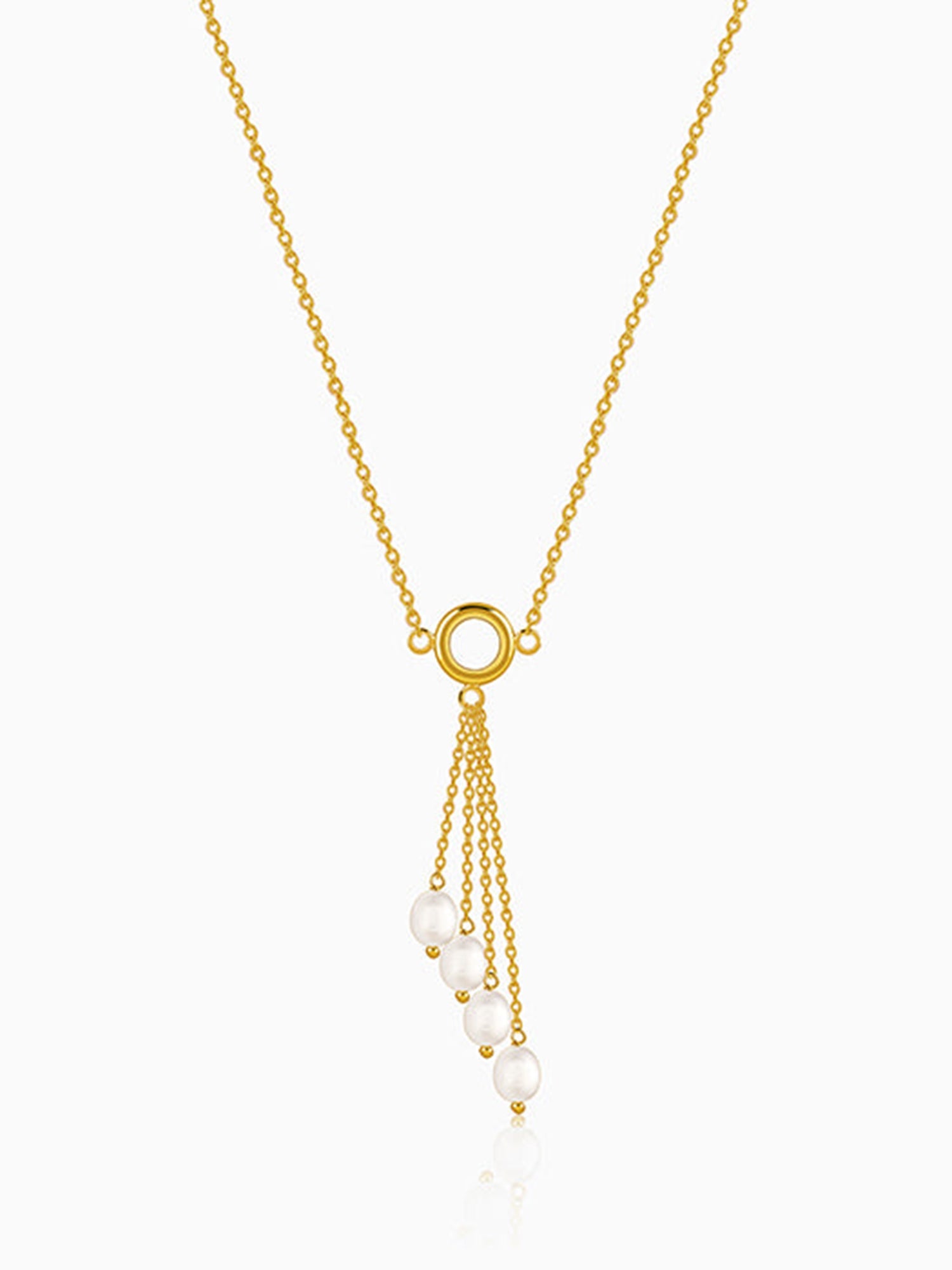 Golden Lariat Pearl Necklace