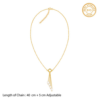 Golden Lariat Pearl Necklace
