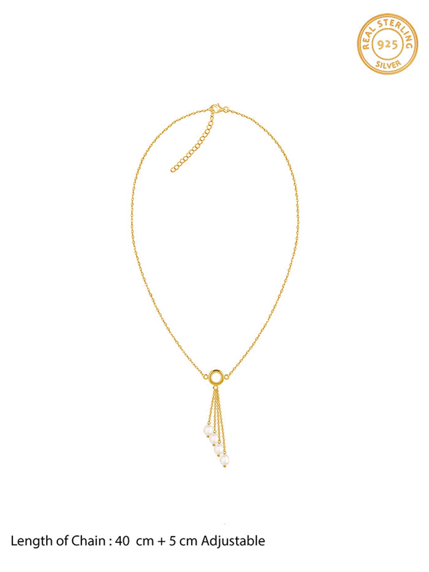 Golden Lariat Pearl Necklace