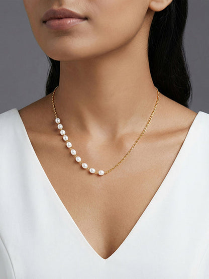 Golden Myra Pearl Necklace