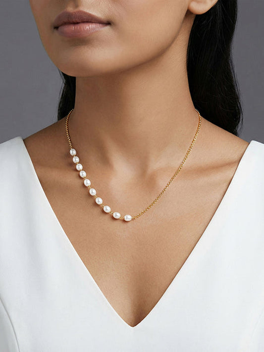 Golden Myra Pearl Necklace