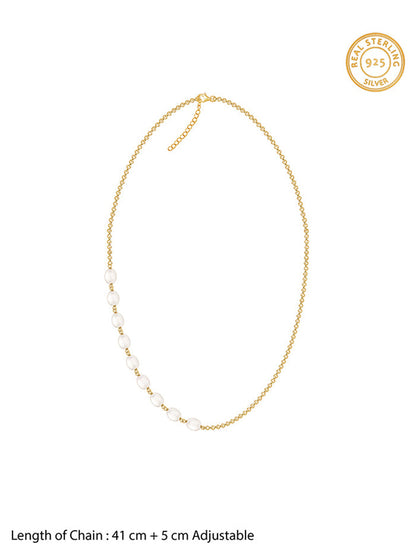 Golden Myra Pearl Necklace