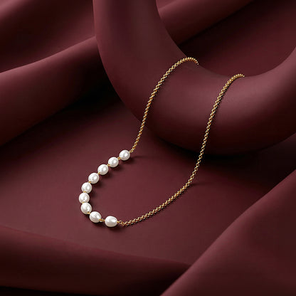 Golden Myra Pearl Necklace