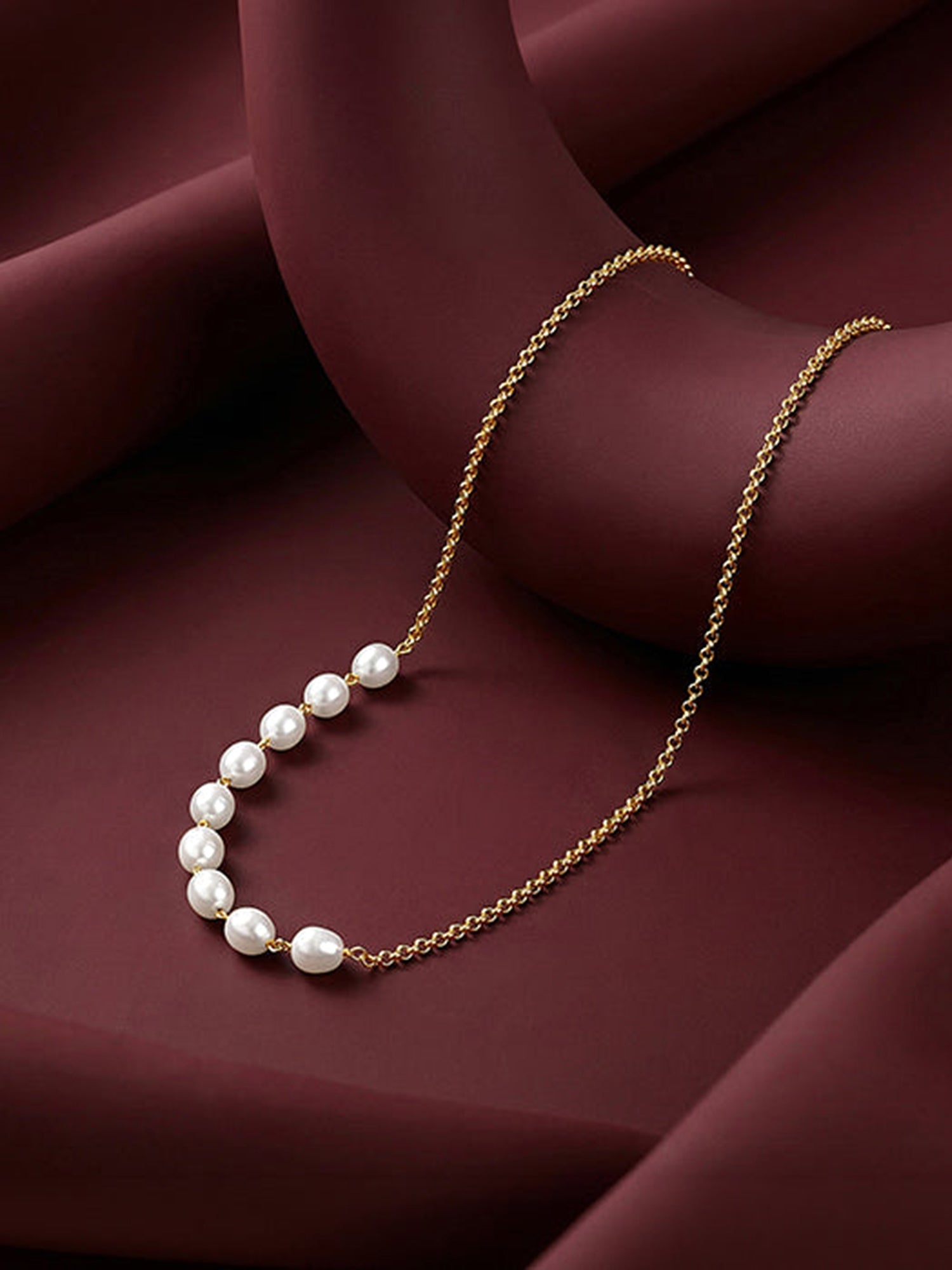 Golden Myra Pearl Necklace