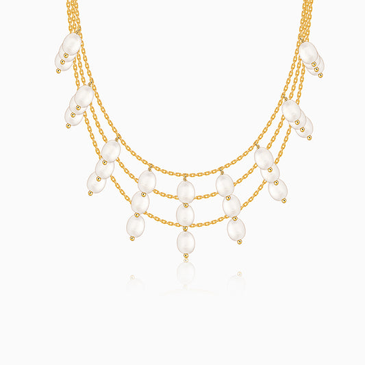 Golden Jacqeline Pearl Layered Necklace