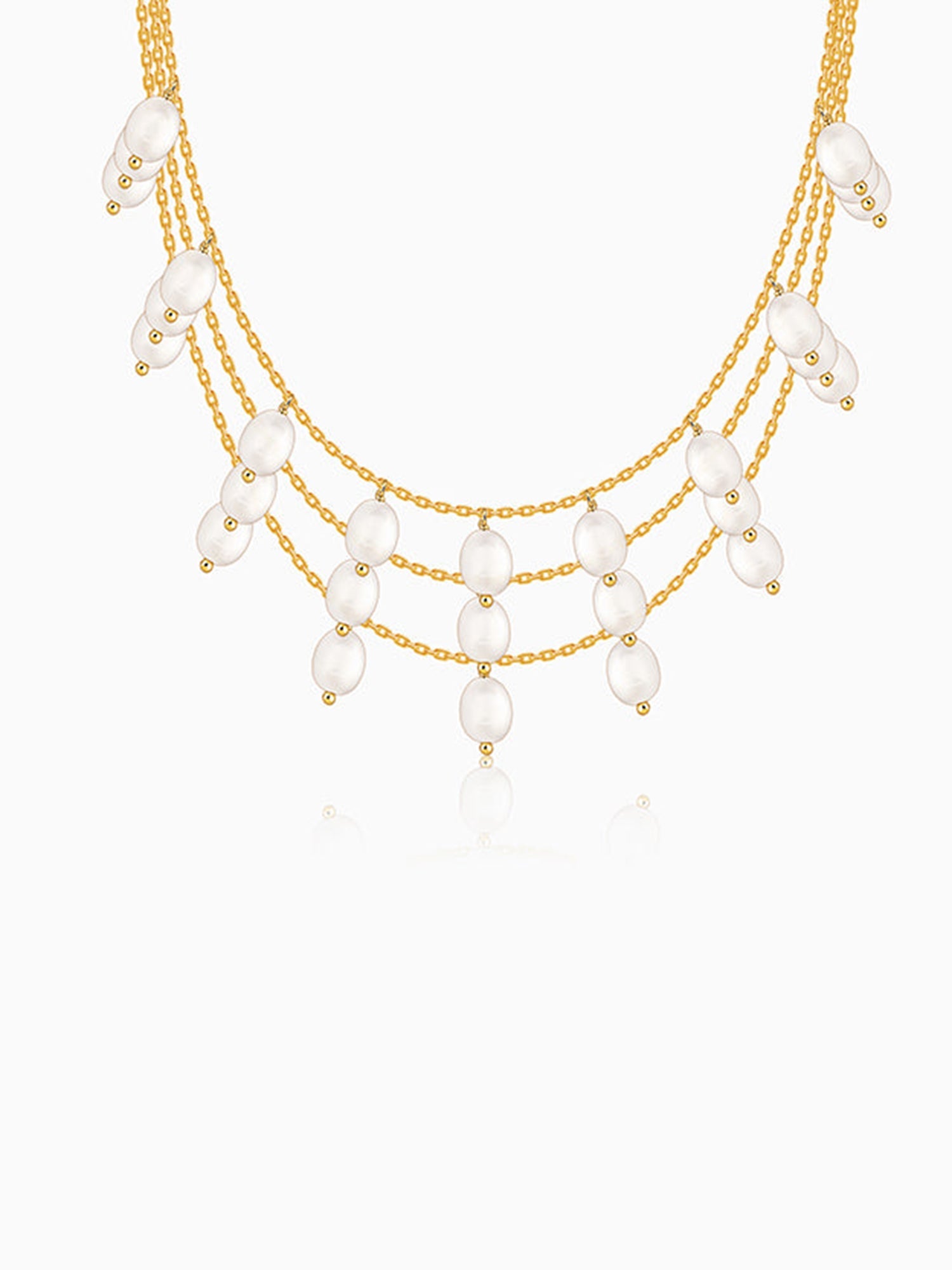 Golden Jacqeline Pearl Layered Necklace