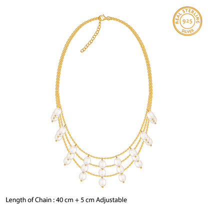 Golden Jacqeline Pearl Layered Necklace