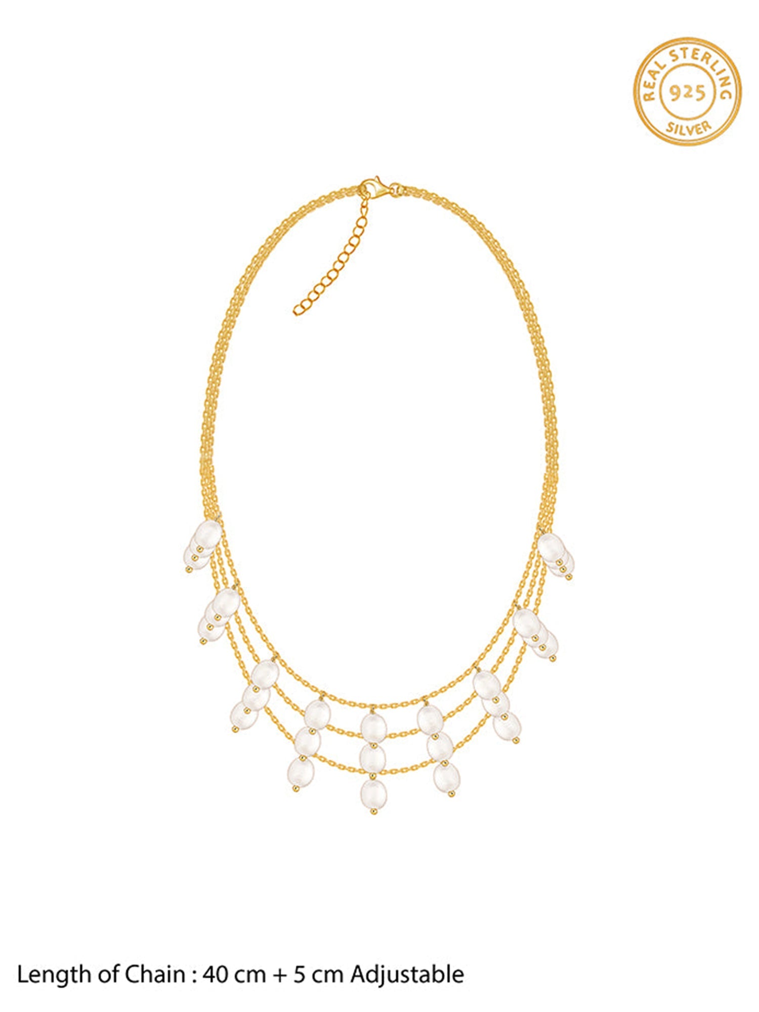 Golden Jacqeline Pearl Layered Necklace
