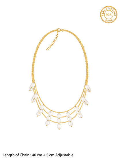 Golden Jacqeline Pearl Layered Necklace