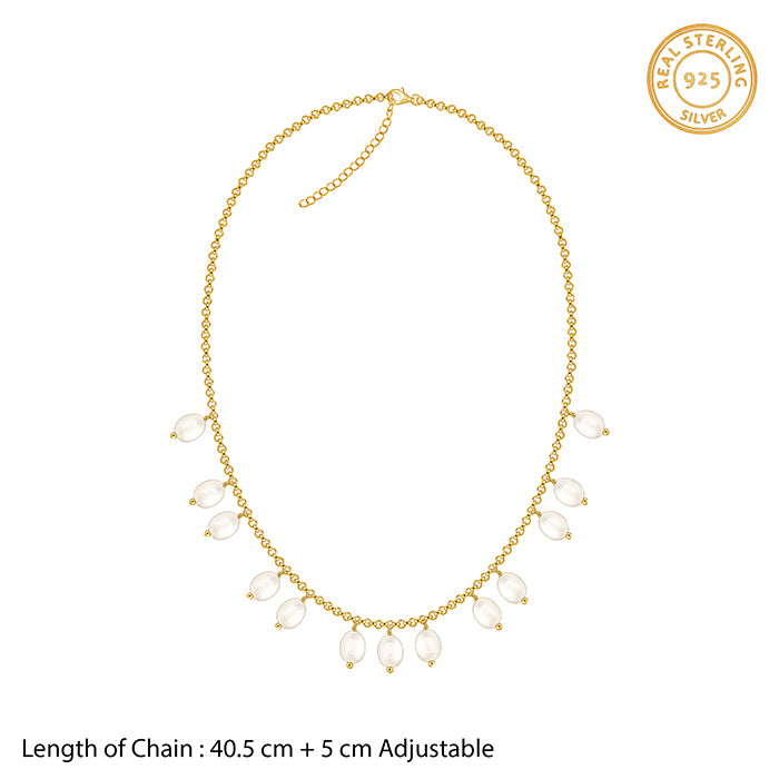 Golden Agnes Pearl Necklace