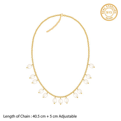 Golden Agnes Pearl Necklace