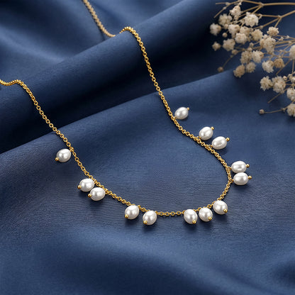 Golden Agnes Pearl Necklace