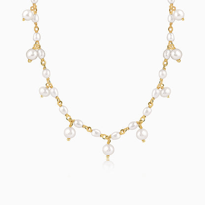 Golden Brie Pearl Necklace