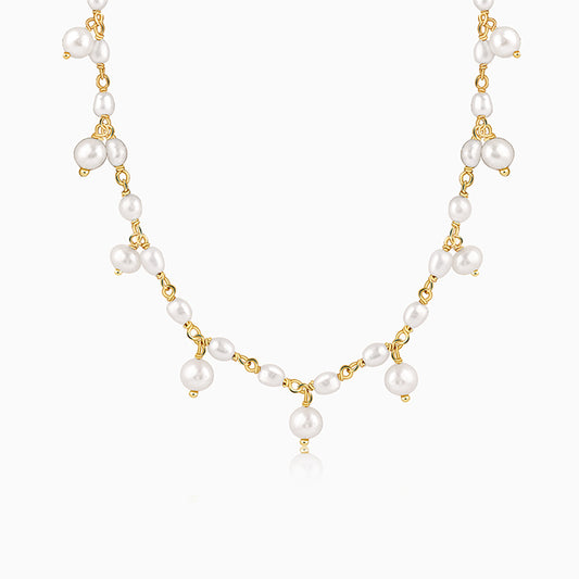 Golden Brie Pearl Necklace