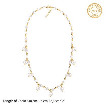Golden Brie Pearl Necklace