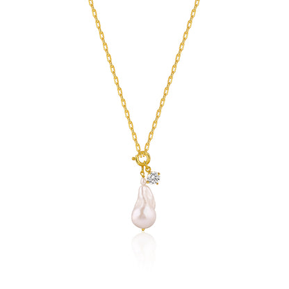 Golden Shailene Pearl Necklace