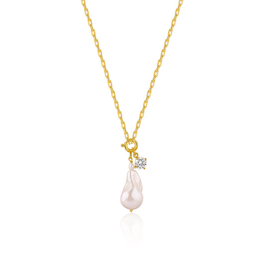 Golden Shailene Pearl Necklace