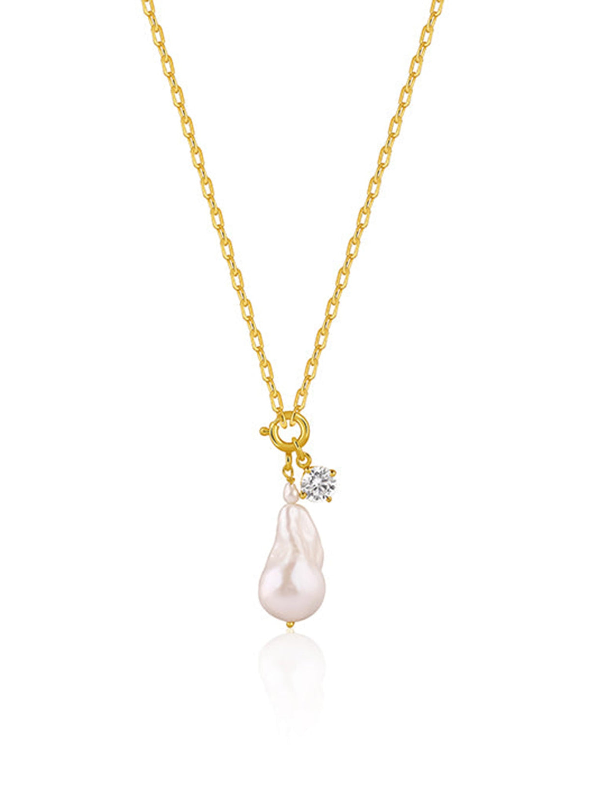 Golden Shailene Pearl Necklace