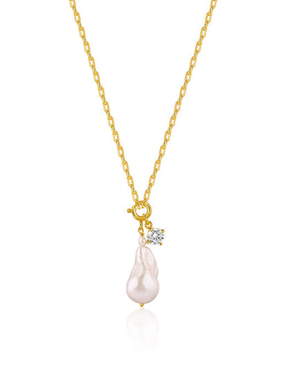 Golden Shailene Pearl Necklace
