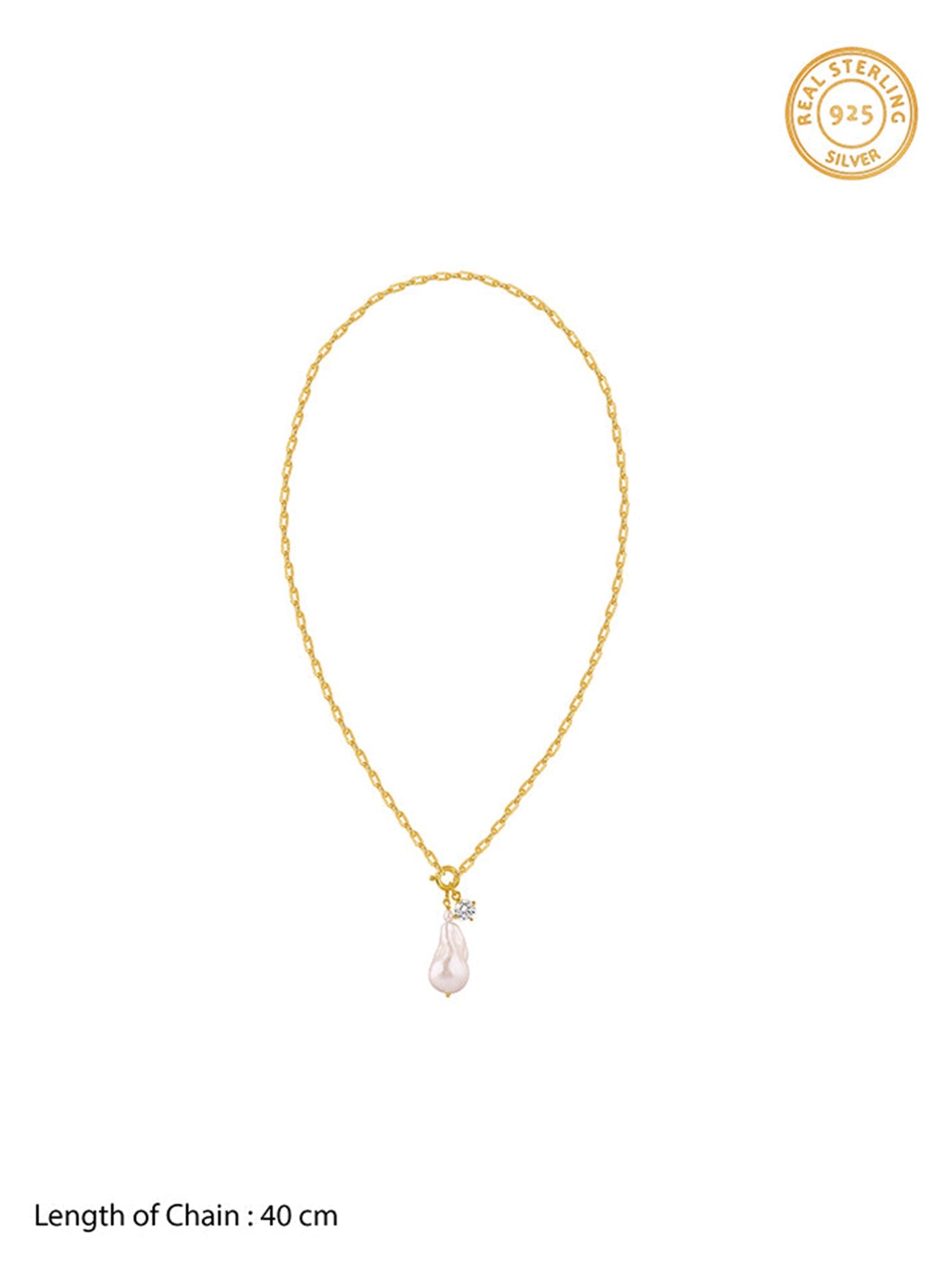 Golden Shailene Pearl Necklace