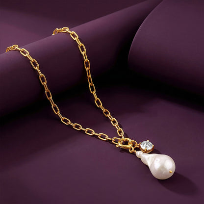 Golden Shailene Pearl Necklace