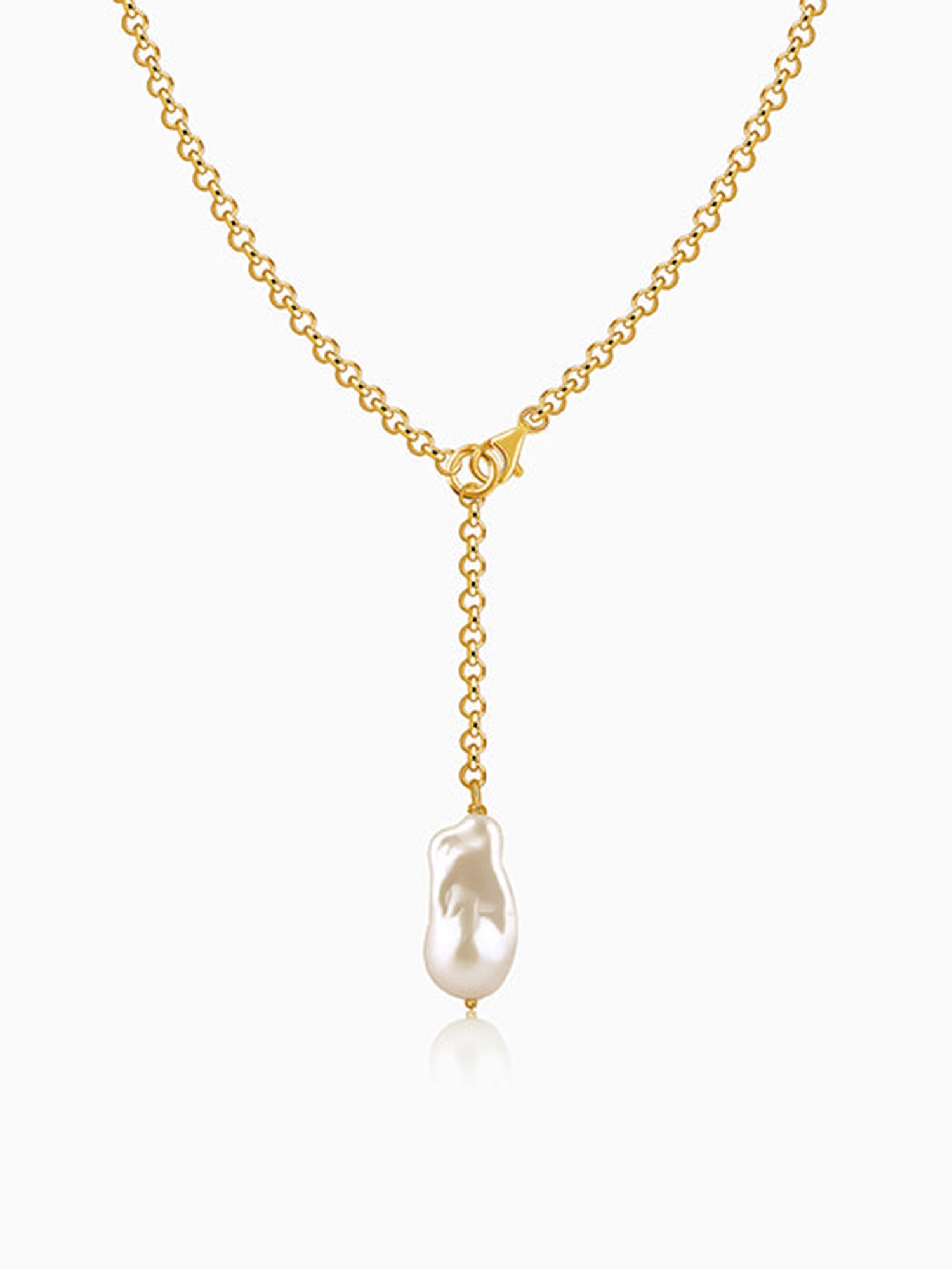 Golden Cameron Pearl Lariat Necklace