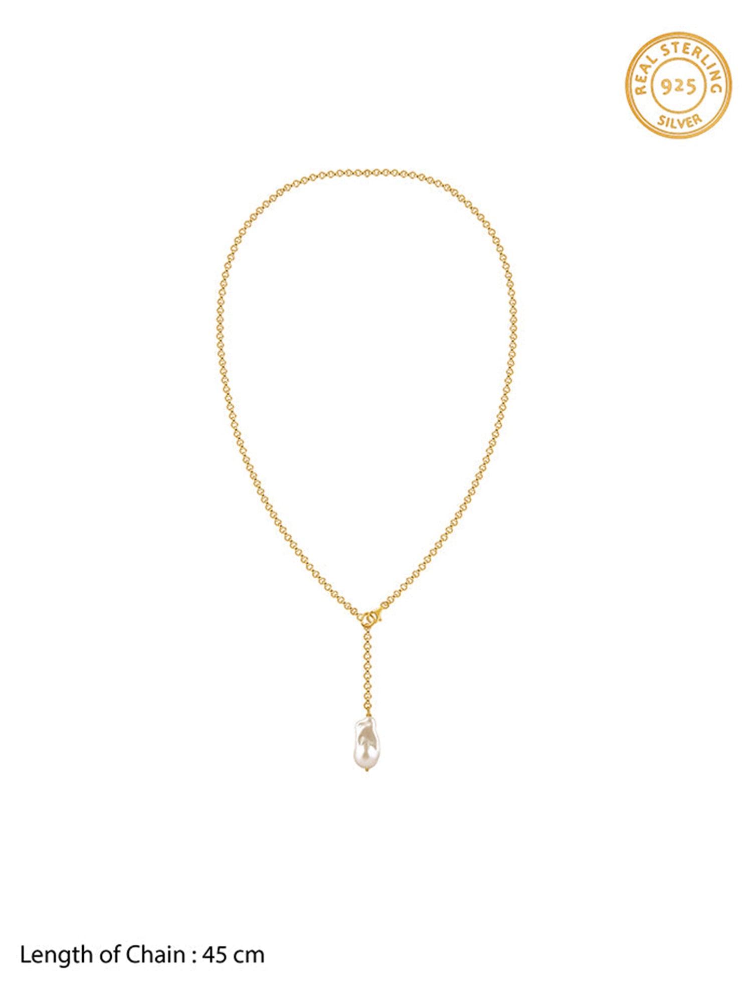 Golden Cameron Pearl Lariat Necklace
