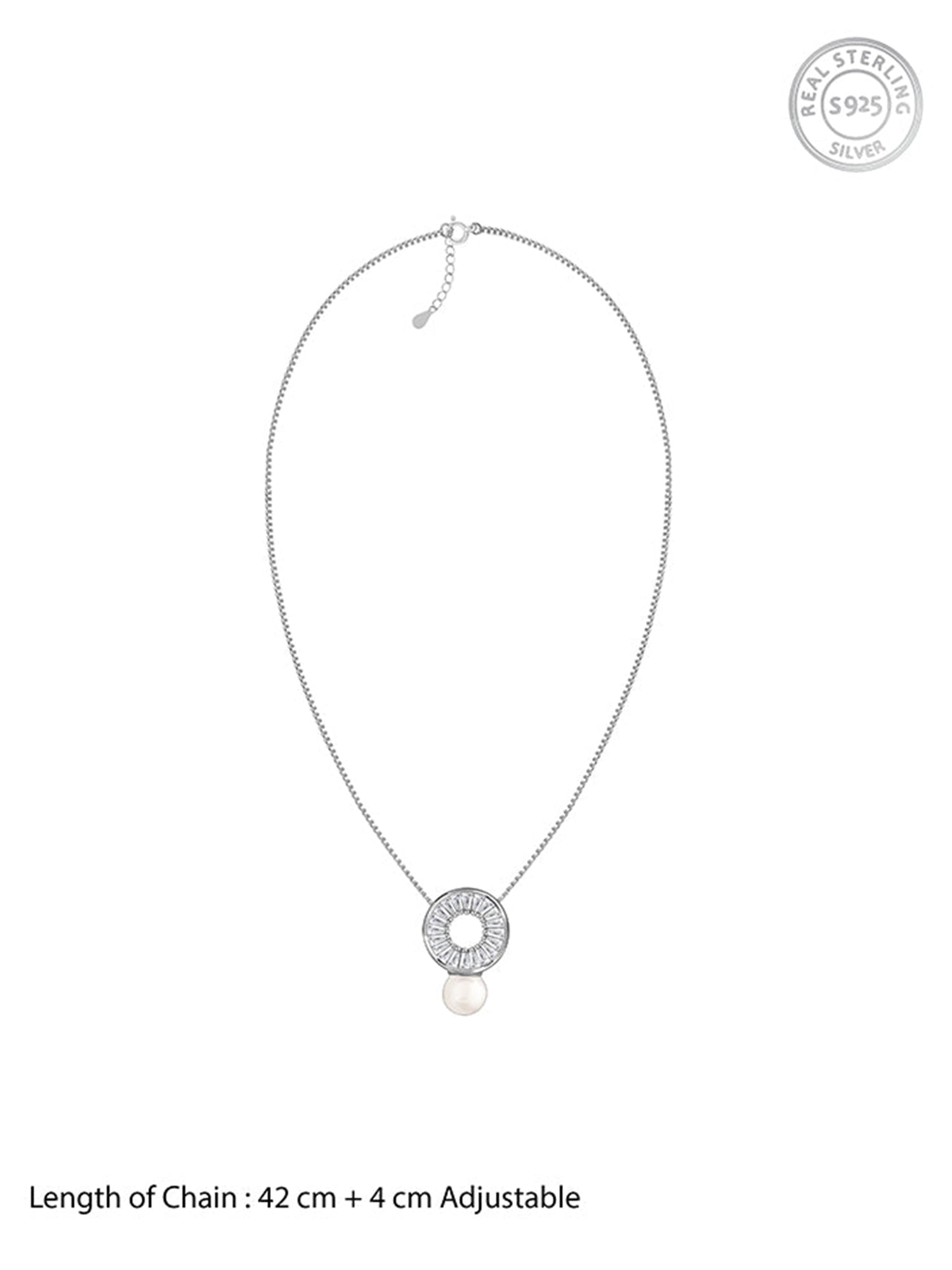 Silver Lizzie Pearl Necklace