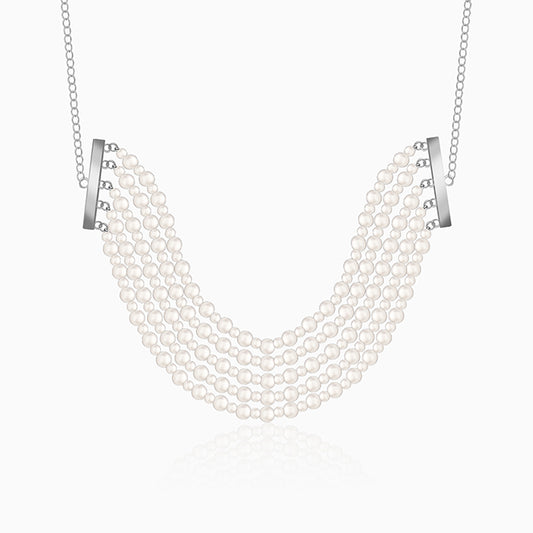 Silver Doris Pearl Necklace